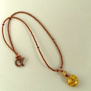 Hand wired and beaded 16” necklace.